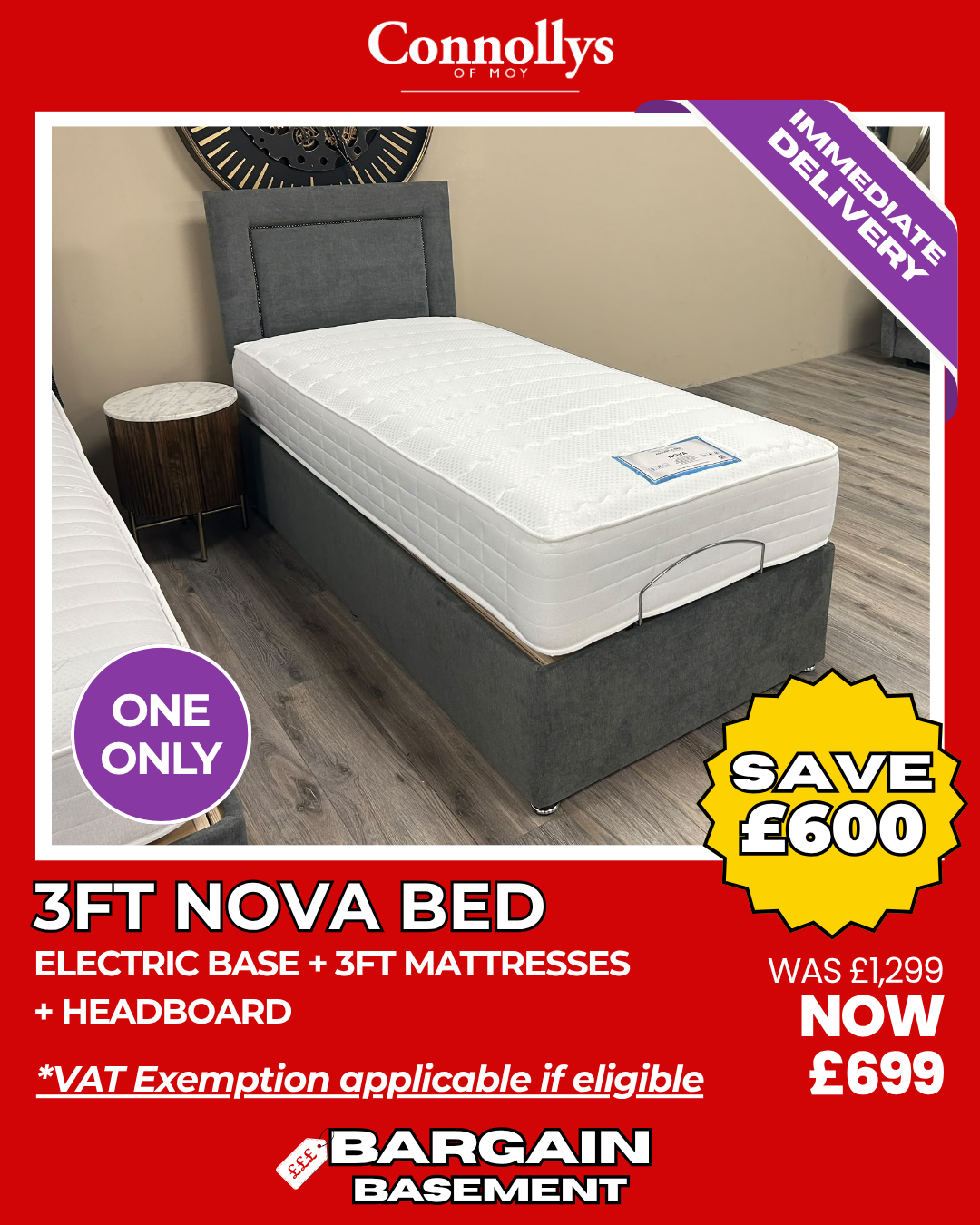 3ft Nova Bed Set