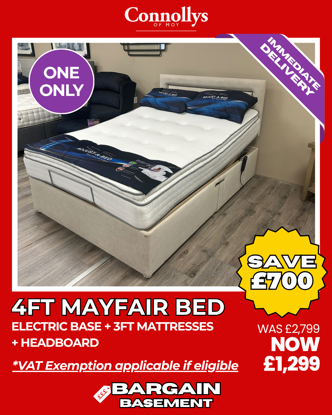 4ft Mayfair Bed Set