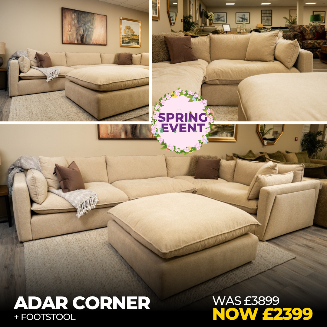 ADAR CORNER SOFA + FOOTSTOOL - Connollys Of Moy