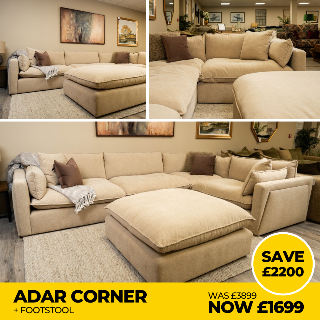 ADAR CORNER SOFA + FOOTSTOOL - Connollys Of Moy