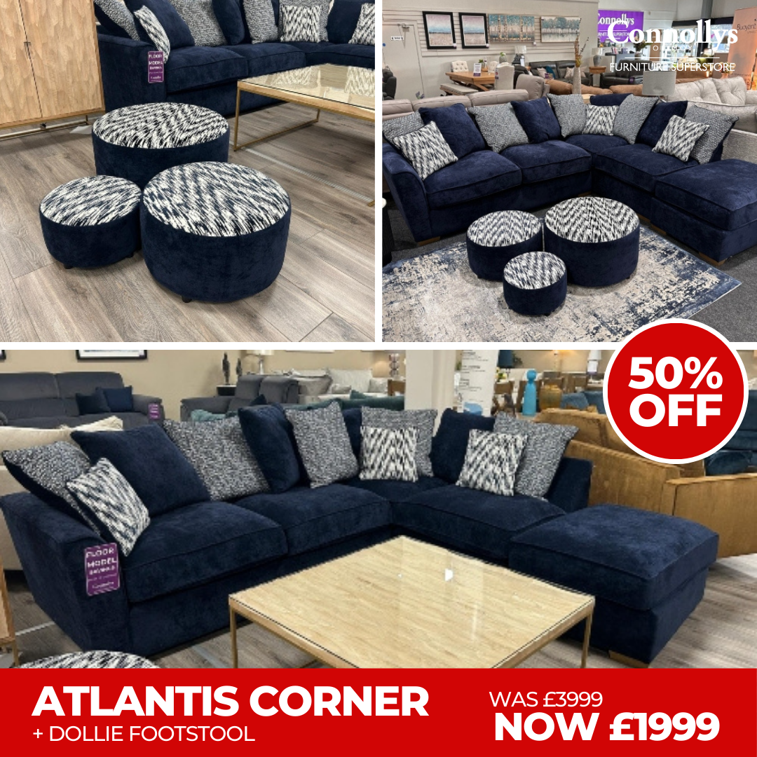 ATLANTIS CORNER SOFA + DOLLIE FOOTSTOOL
