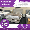 Emily 4ft6 OR 5ft Bedframe + 2 Drawers