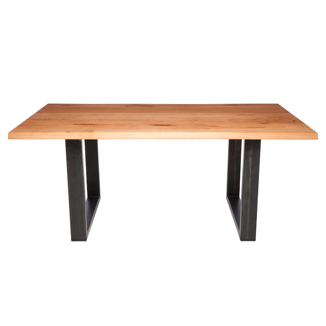 Fargo Beech Dining Table (A) - Industrial Steel (Lacquered)