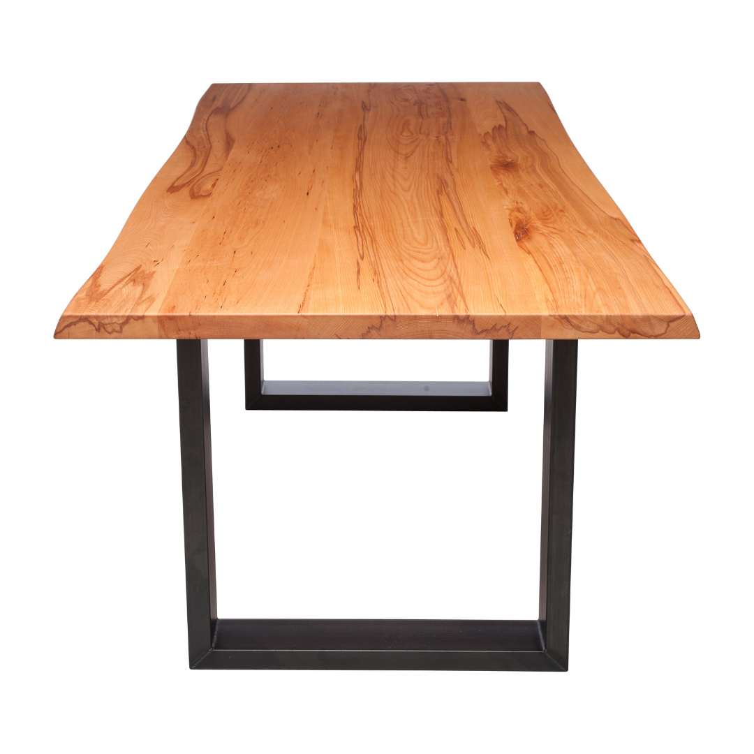 Fargo Beech Dining Table (A) - Industrial Steel (Lacquered)