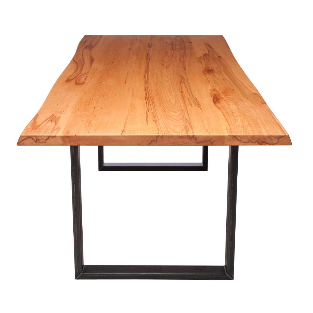 Fargo Beech Dining Table (B) - Industrial Steel (Lacquered)