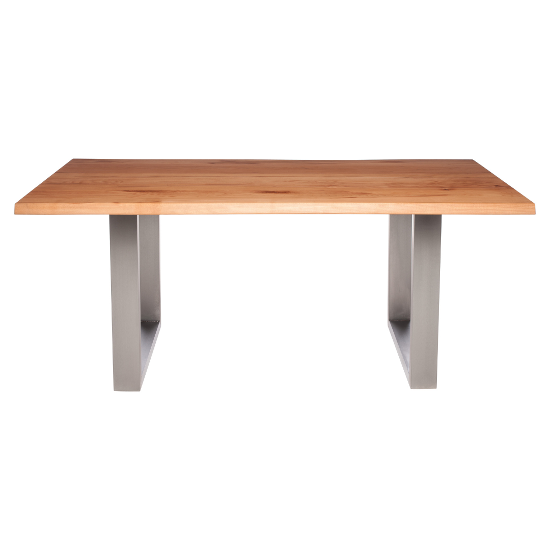 Fargo Beech Dining Table (A) - Stainless Steel