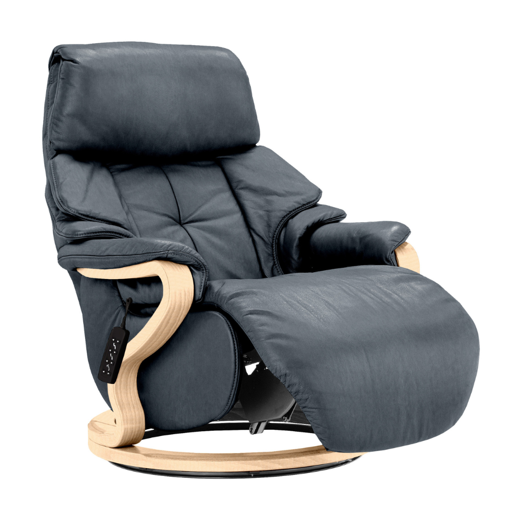 Chester Swivel Electric Recliner - Beech Natural Finish