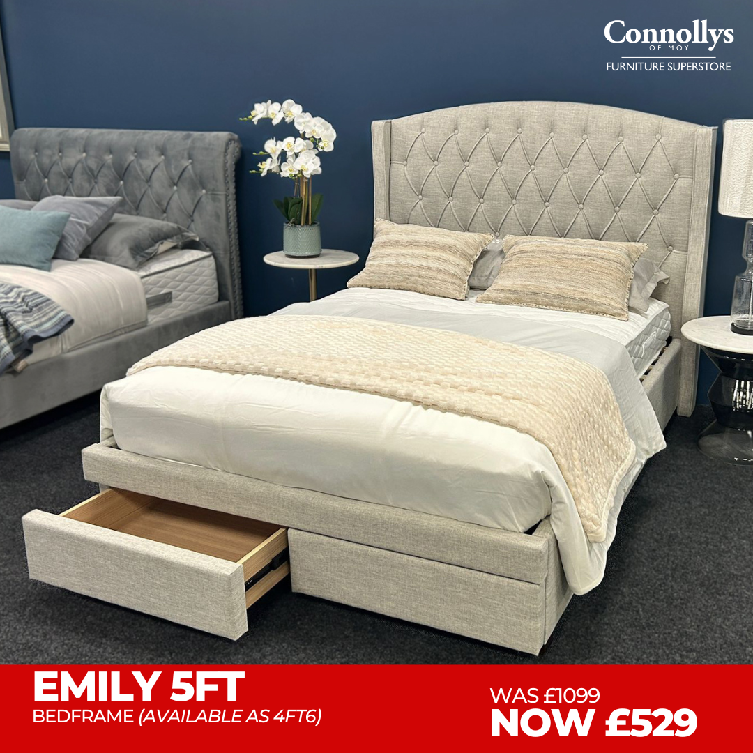 Emily 5ft Bedframe + 2 Drawers