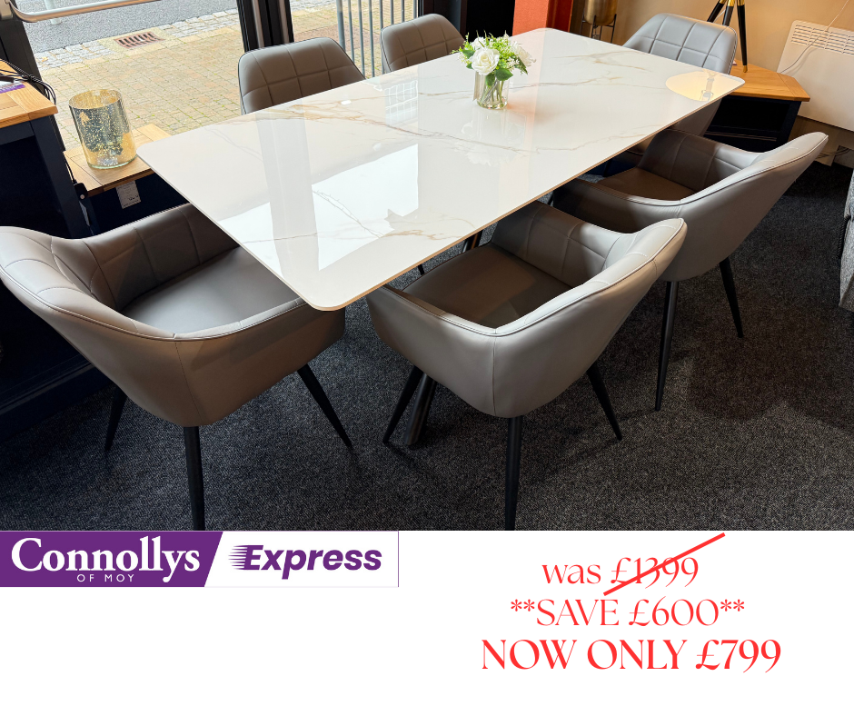 Amber Dining Table + 6 Chairs