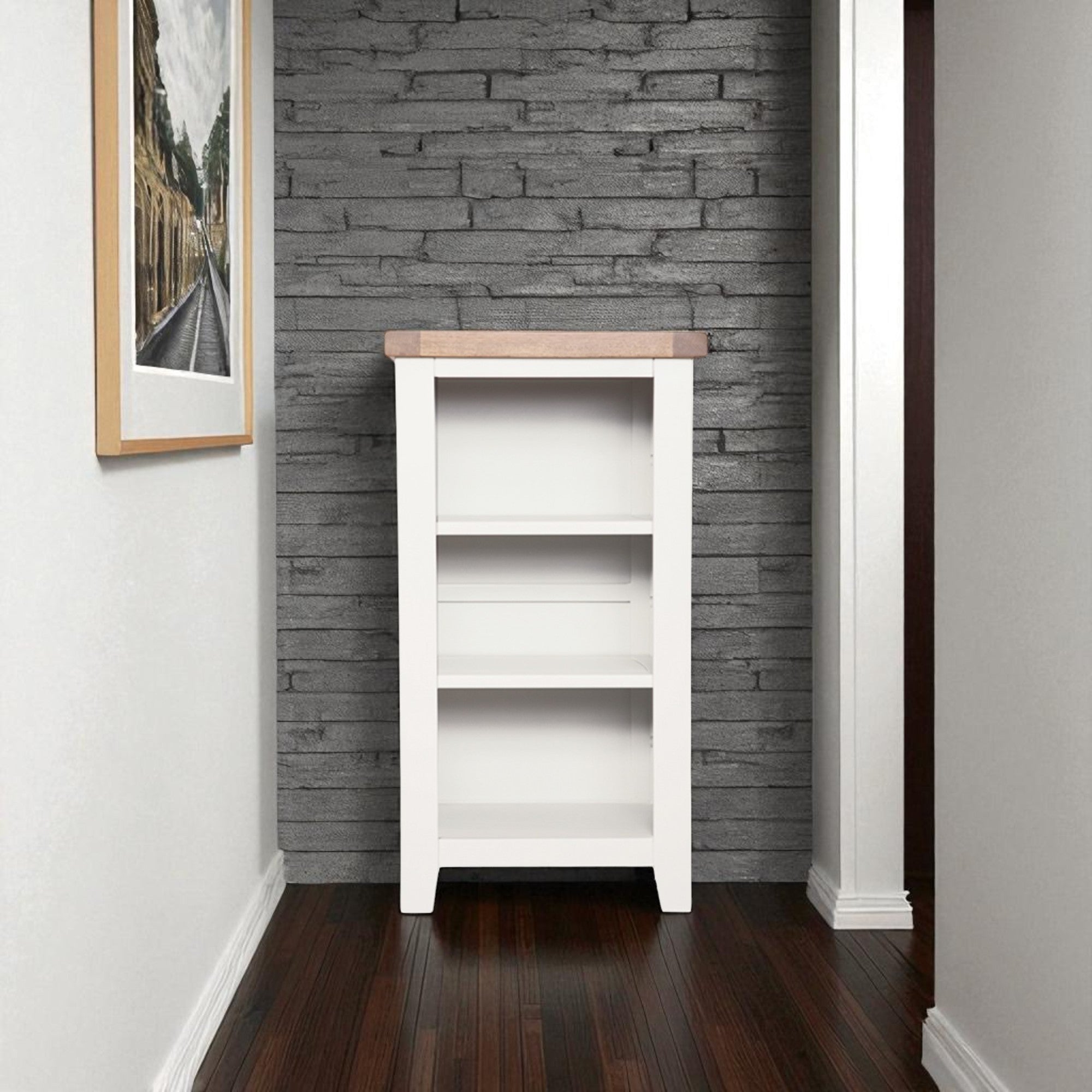 MELBOURNE WHITE SMALL BOOKCASE/DVD RACK