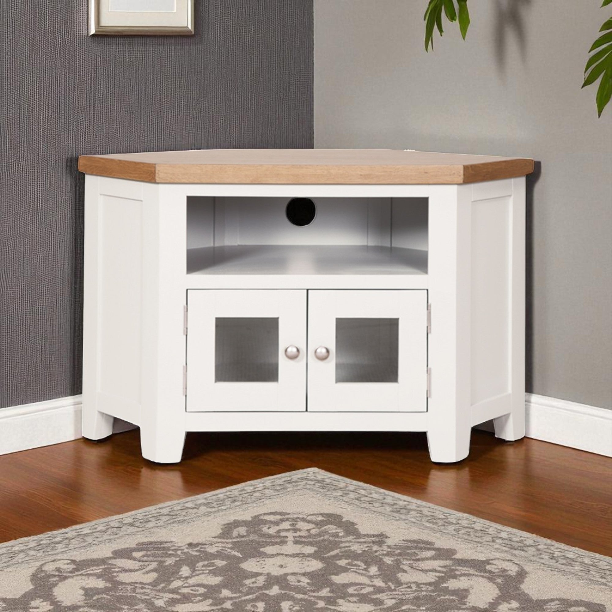 MELBOURNE WHITE GLAZED TV CABINET