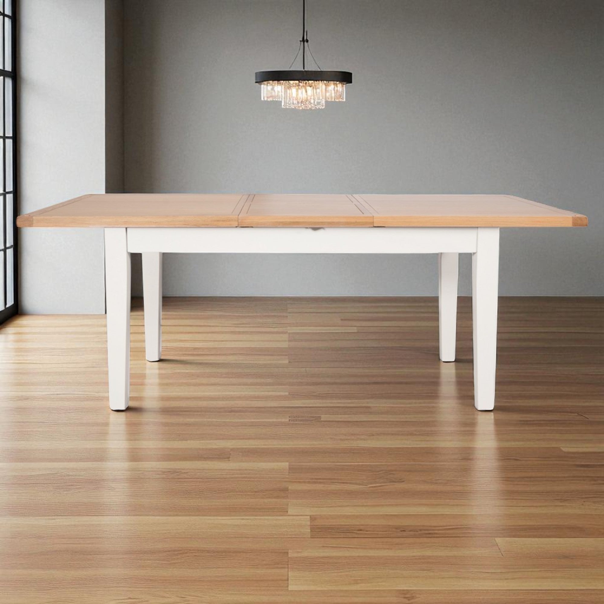 MELBOURNE WHITE EXTENDING TABLE 1.6M