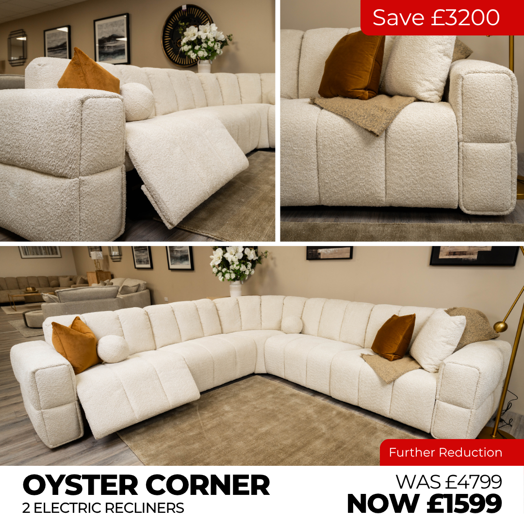 OYSTER CORNER SOFA - COTTON - Connollys Of Moy