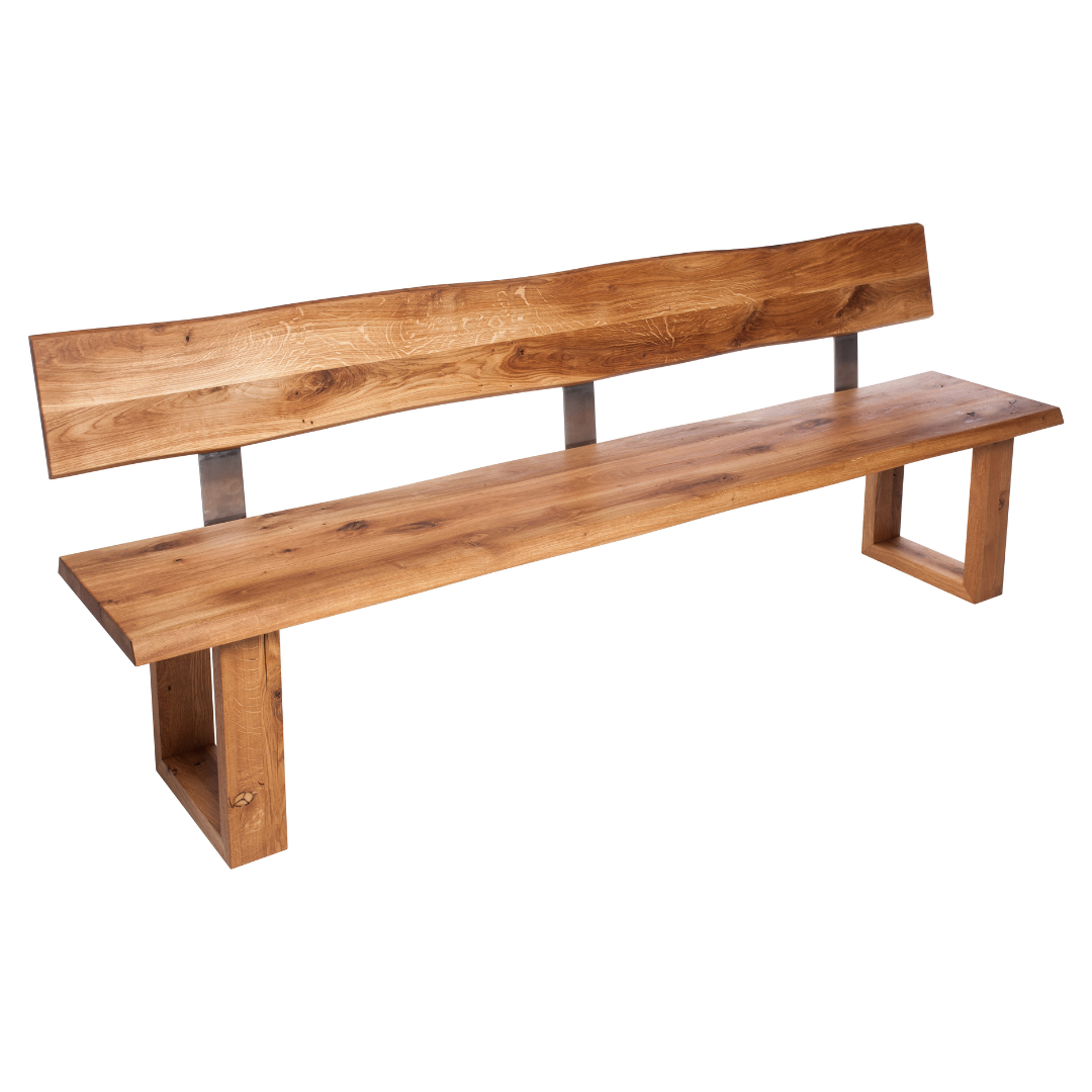 Fargo Oiled Oak Bench with Back (F) - Wood