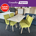PR 1.3M White Dining Table + 4 Brooks Orchare Chairs