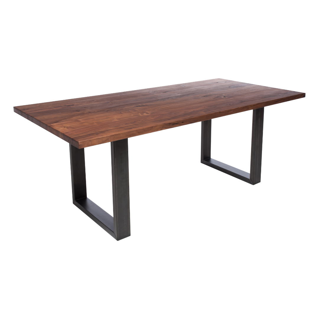 Fargo Walnut Dining Table (A) - Industrial Steel (Lacquered)