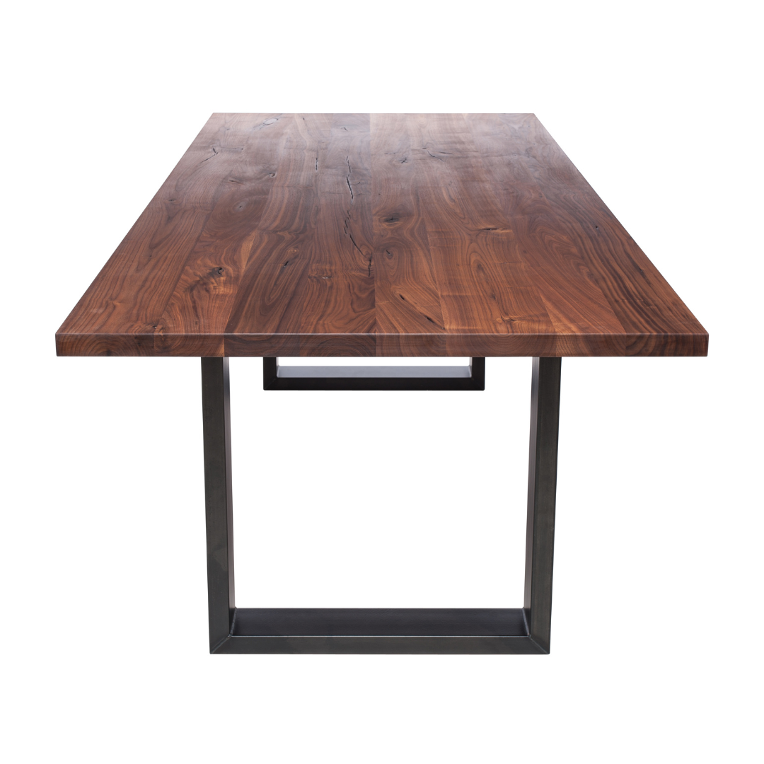 Fargo Walnut Dining Table (A) - Industrial Steel (Lacquered)