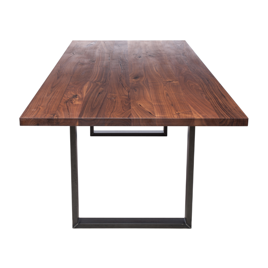 Fargo Walnut Dining Table (B) - Industrial Steel (Lacquered)