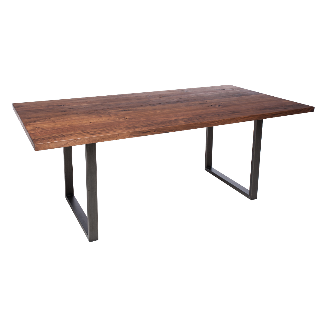 Fargo Walnut Dining Table (B) - Industrial Steel (Lacquered)
