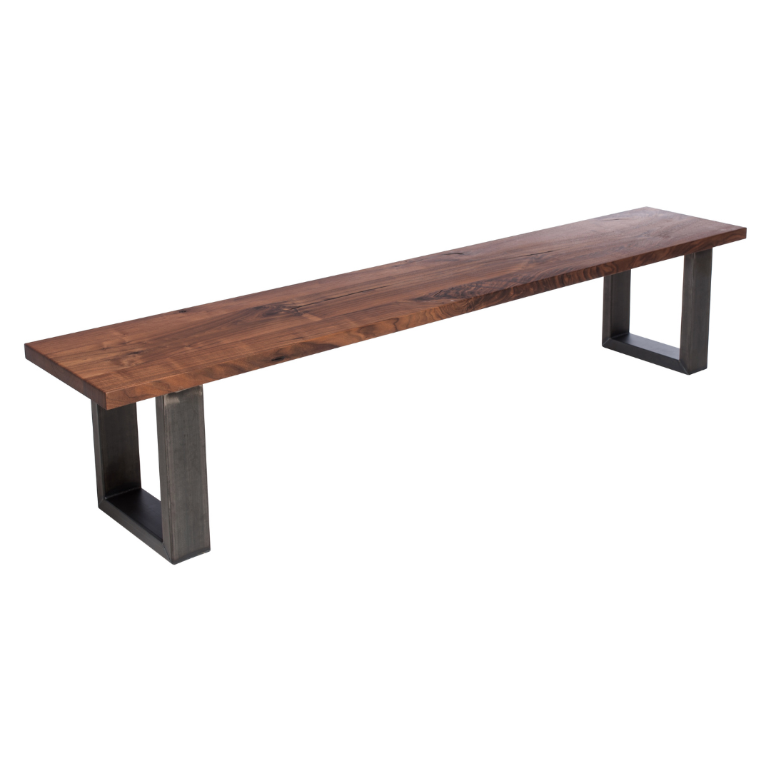 Fargo Walnut Bench (A) - Industrial Steel (Lacquered)