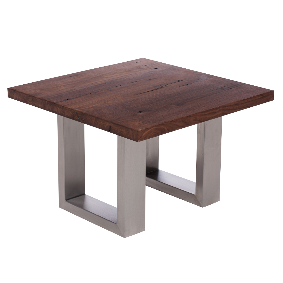 Fargo Walnut Coffee Table (A) - Stainless Steel