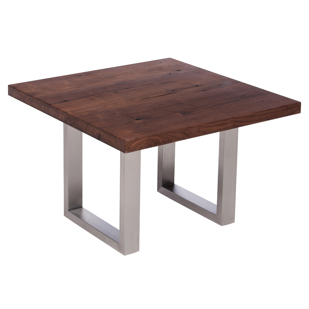 Fargo Walnut Coffee Table (B) - Stainless Steel