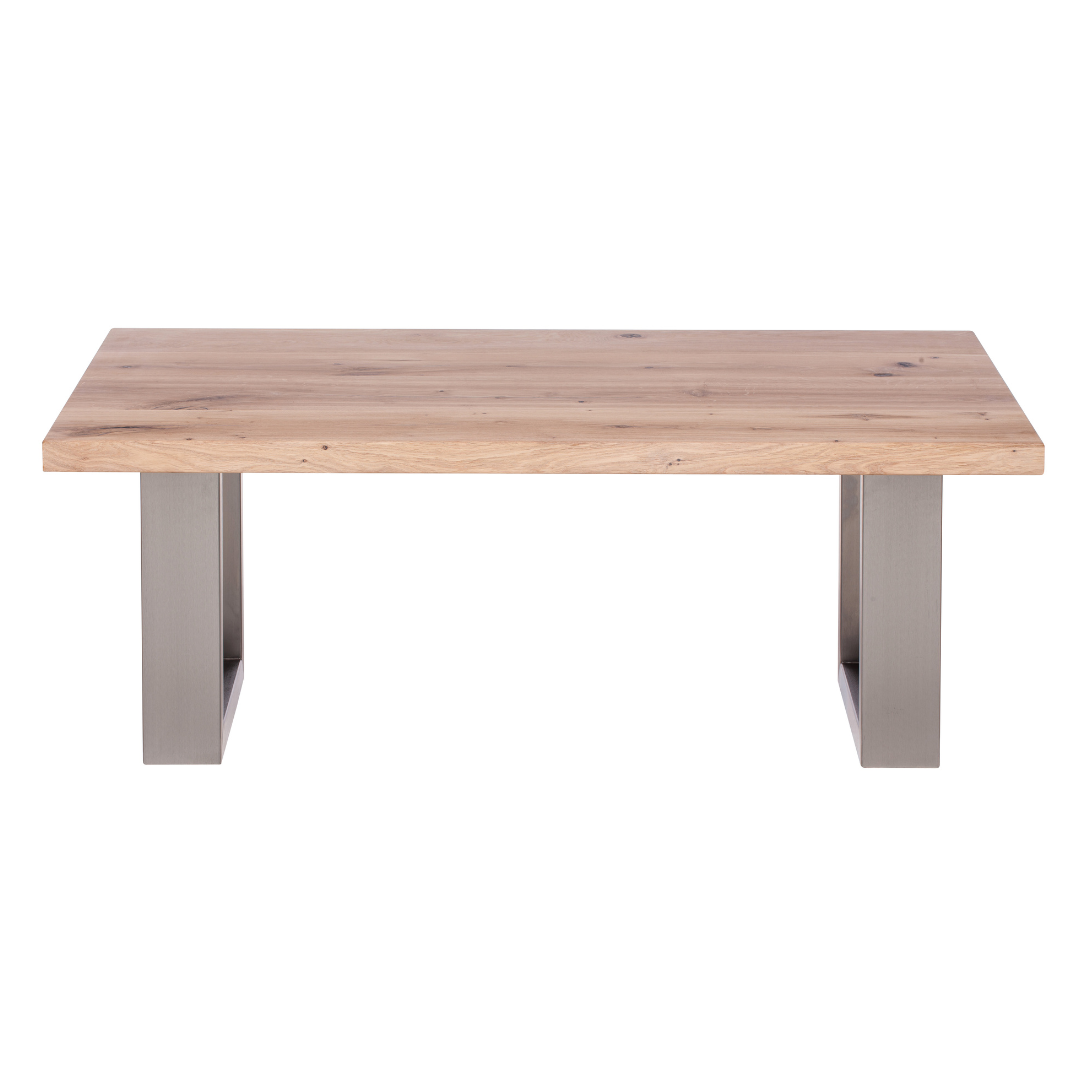 Fargo White Oil Coffee Table (A) - Stainless Steel