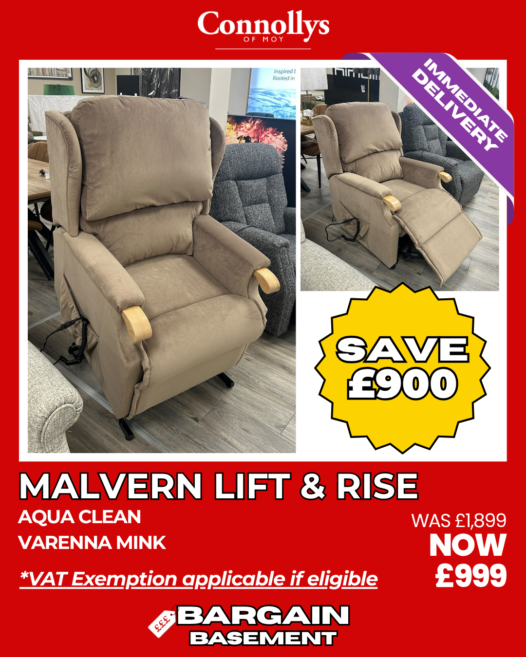 Malvern Lift & Rise Armchair - Mink