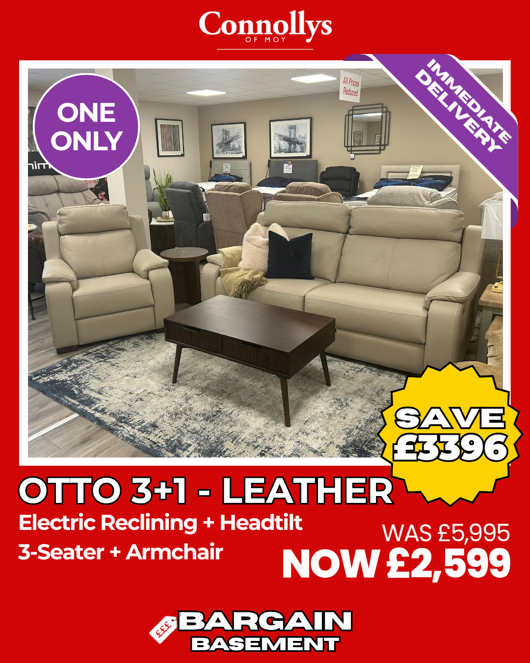 Otto 3+1 - Full Leather - Connollys Of Moy
